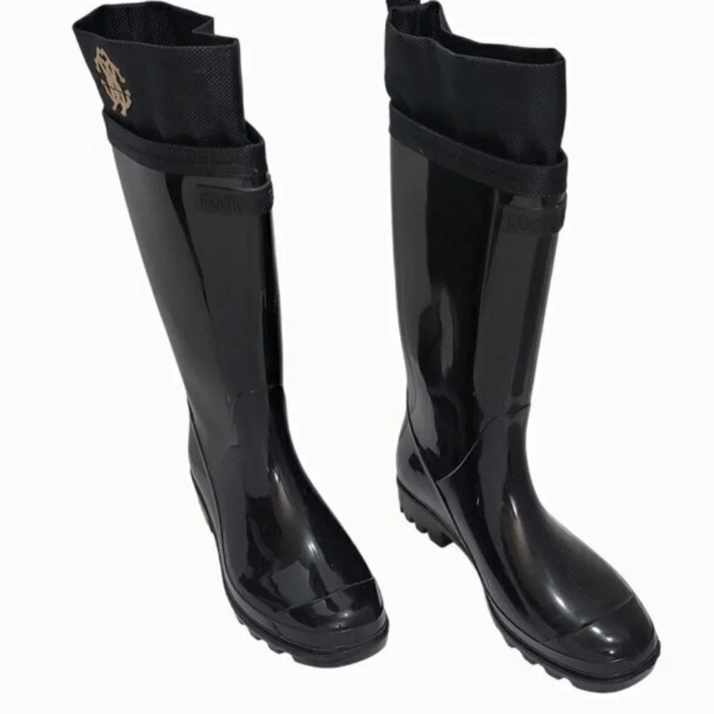 Roberto Cavalli Boots Black Rubber Rain 35